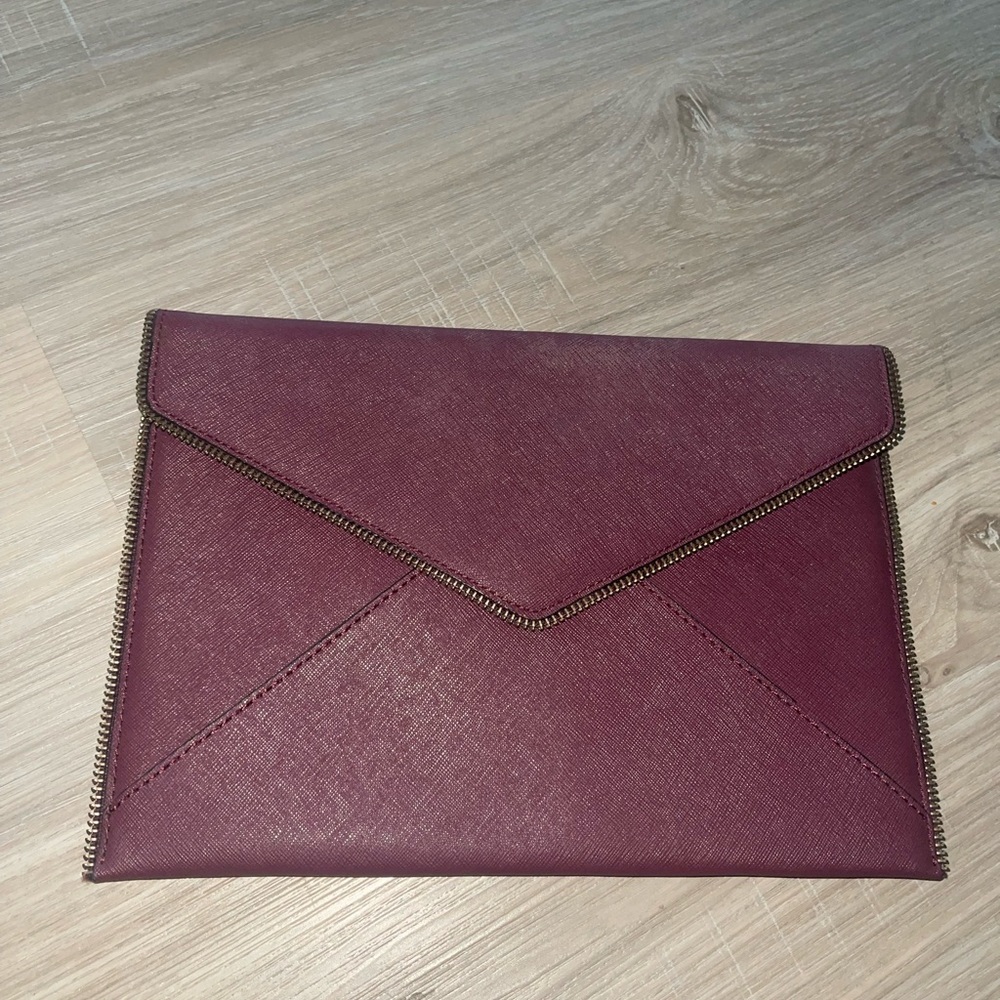 Rebecca Minkoff Elegant Burgundy Envelope Clutch